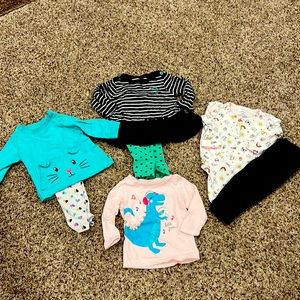 Carter’s 6 month clothes - 3 outfits and one long sleeve shirt